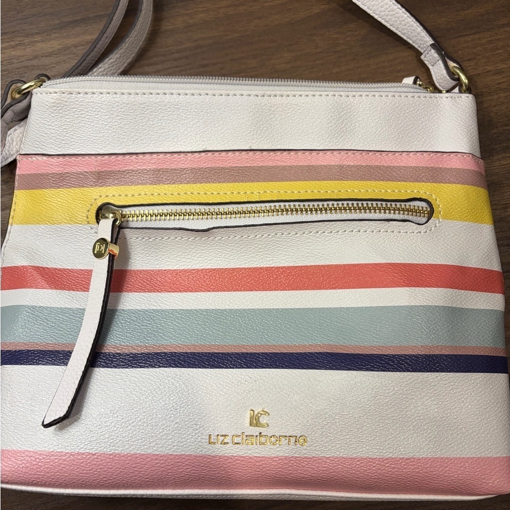 Liz Claiborne Colorful Striped Crossbody Bag - Picture 2 of 4